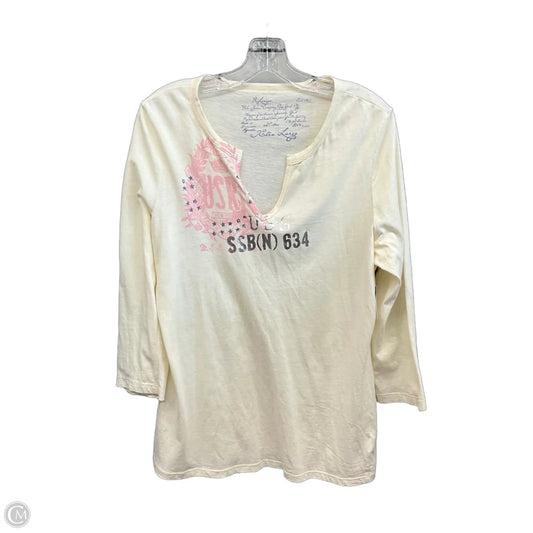 Top Long Sleeve By Ralph Lauren In Cream, Size: Xl