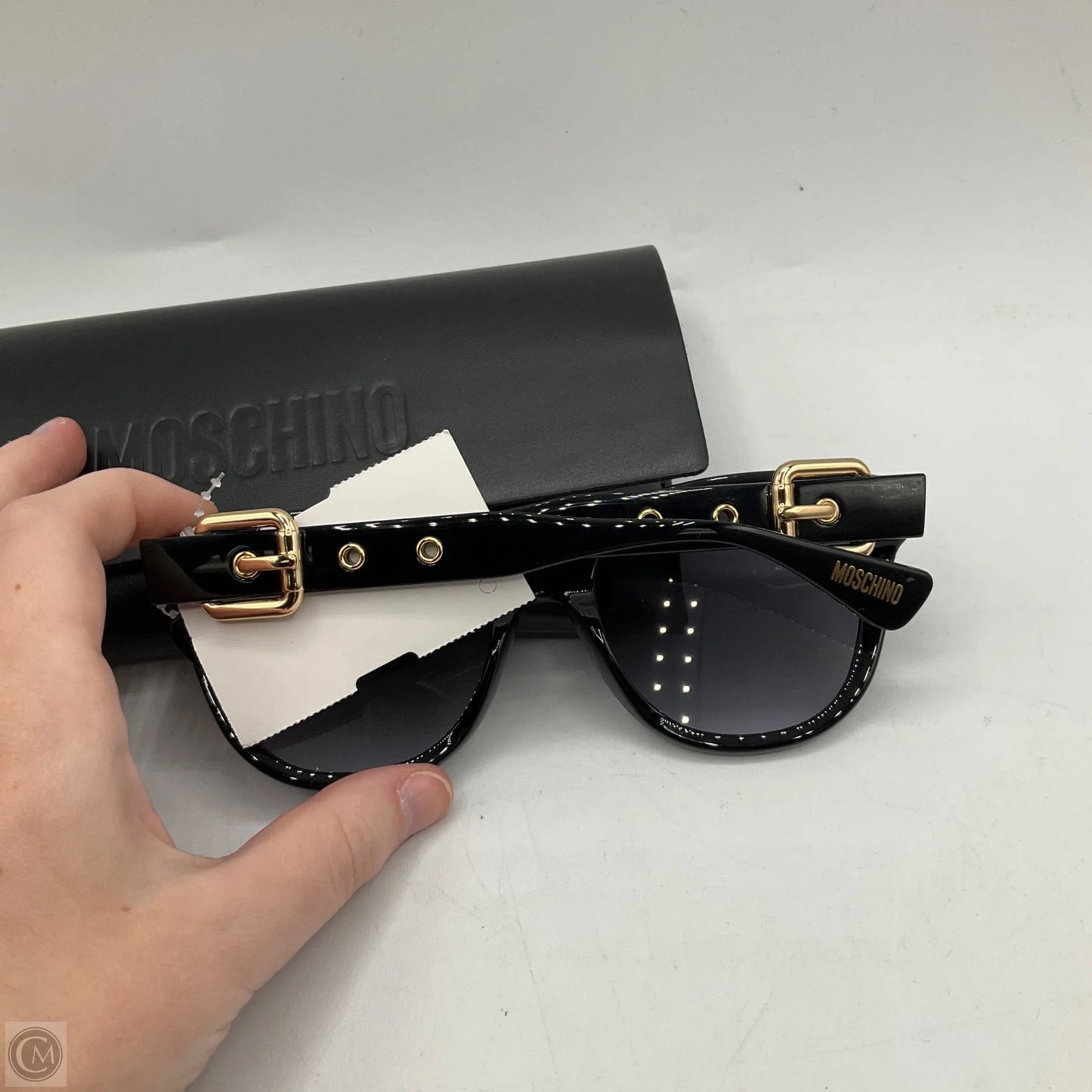 Sunglasses Luxury Designer By Moschino, Size: Medium