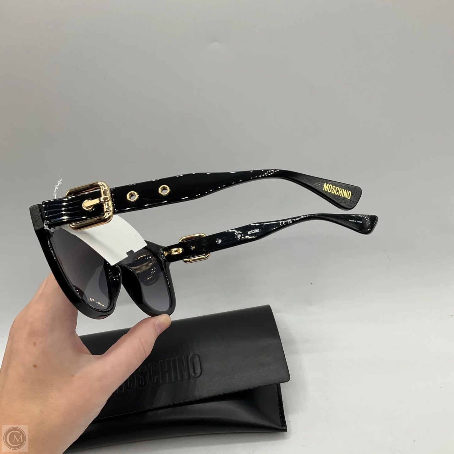 Sunglasses Luxury Designer By Moschino, Size: Medium