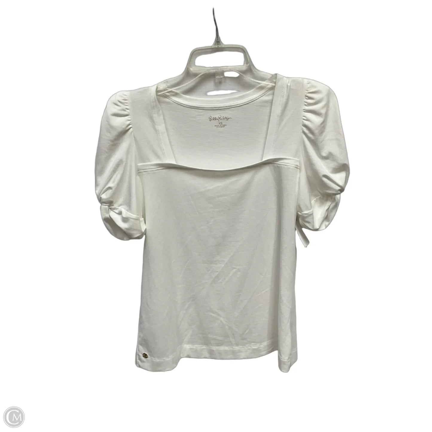 Top Short Sleeve Designer By Lilly Pulitzer In White, Size: Xs