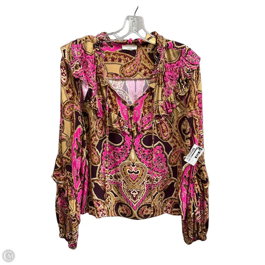 Top Long Sleeve By A Loves A In Paisley Print, Size: M