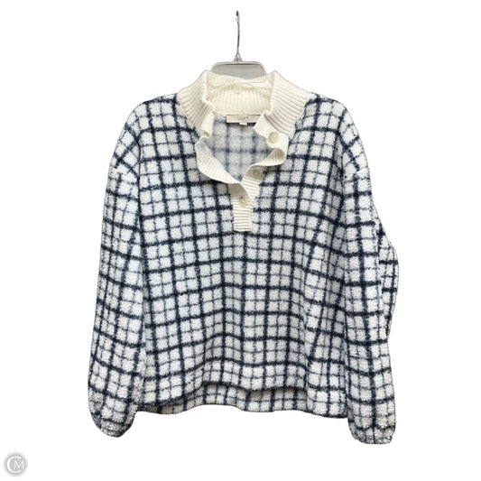 Sweater By Loft In Blue & White, Size: L