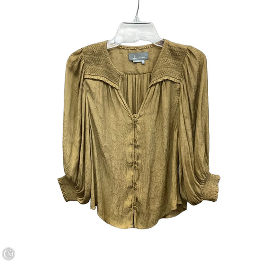 Top 3/4 Sleeve By Anthropologie In Green, Size: Xs