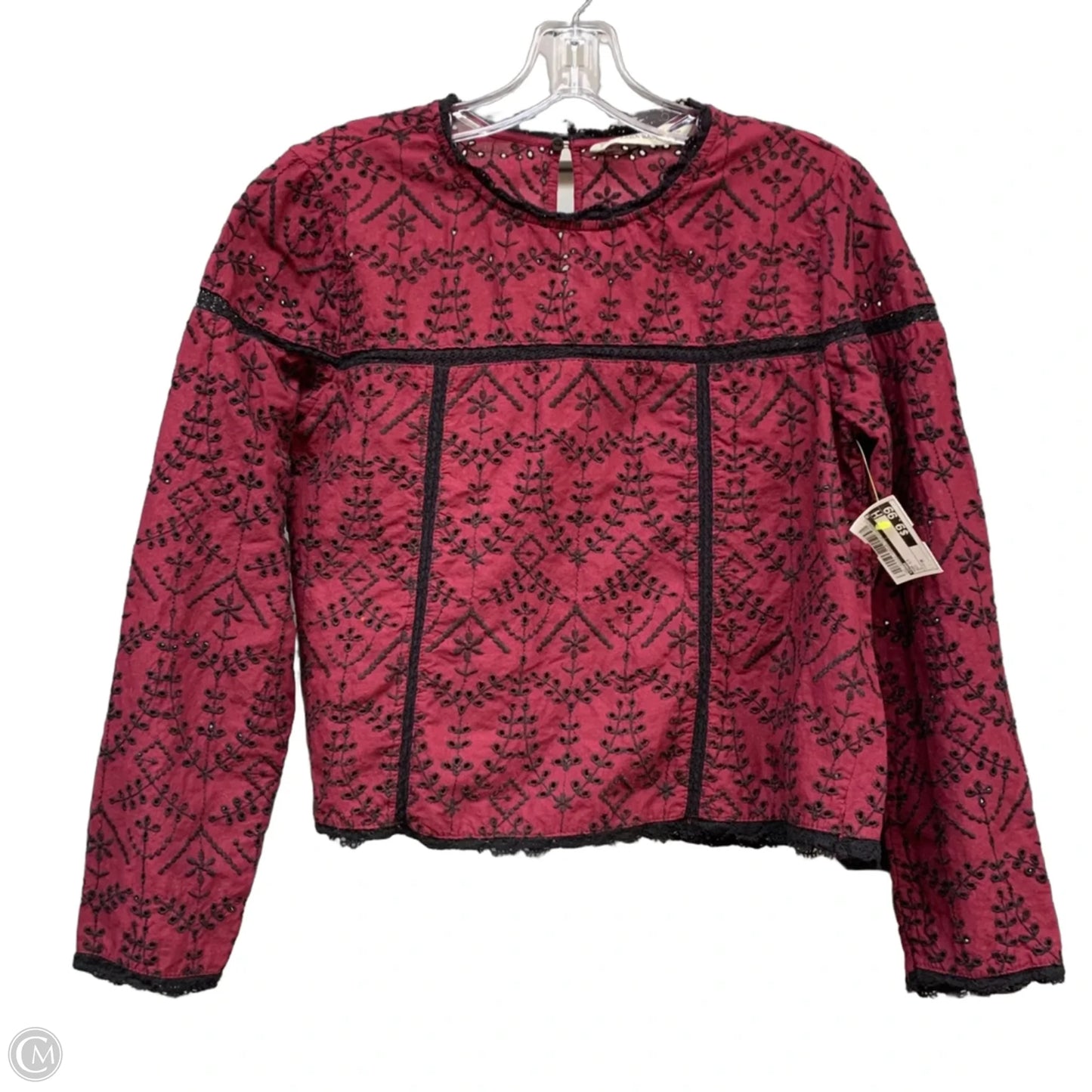 Top Long Sleeve By Zara In Red, Size: M