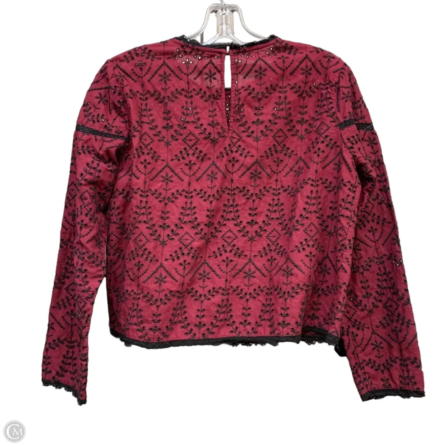 Top Long Sleeve By Zara In Red, Size: M