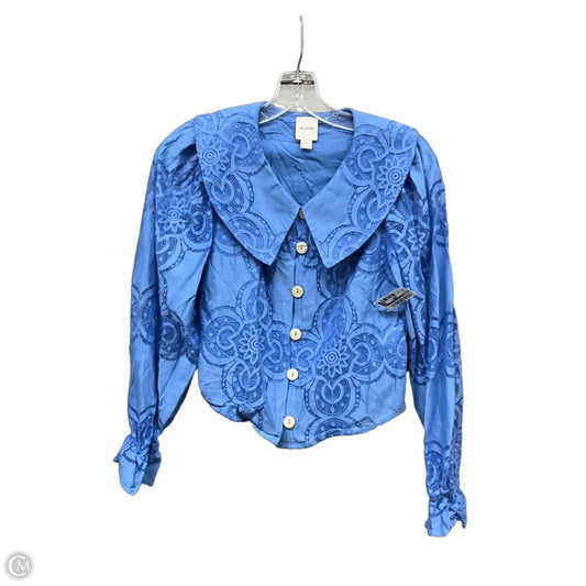 Top Long Sleeve By Maeve In Blue, Size: Xxs