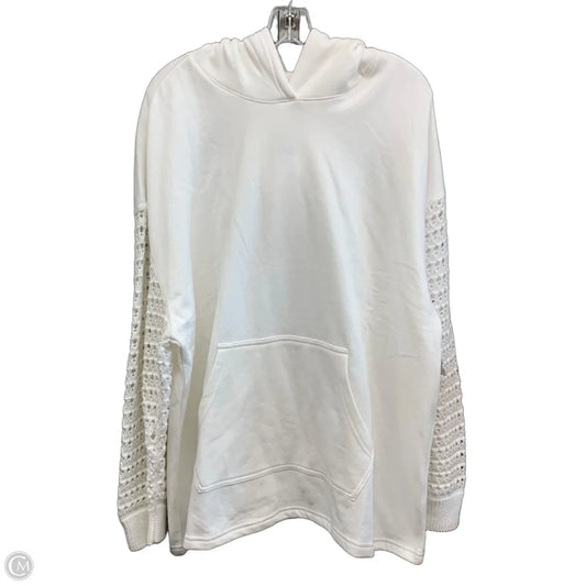 Sweatshirt Hoodie By Lane Bryant In White, Size: 20