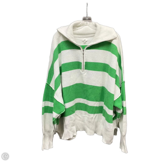 Sweatshirt Collar By Aerie In Green & White, Size: Xxl