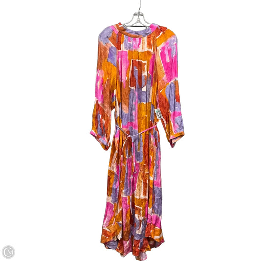 Dress Casual Maxi By Maeve In Orange & Pink, Size: 3x