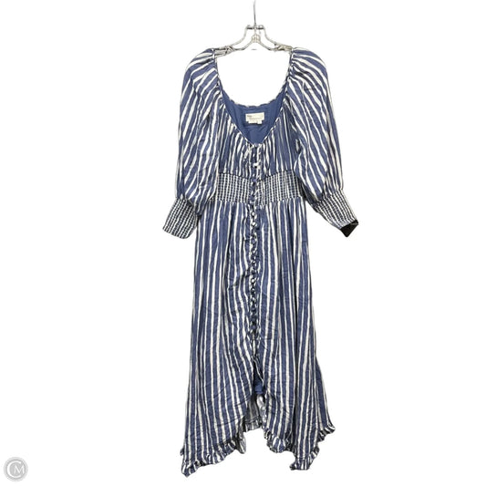Dress Casual Maxi By Anthropologie In Blue & White, Size: L