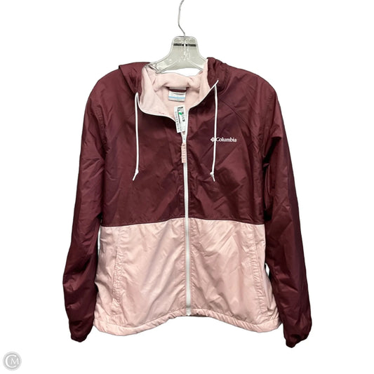Jacket Windbreaker By Columbia In Pink & Purple, Size: M