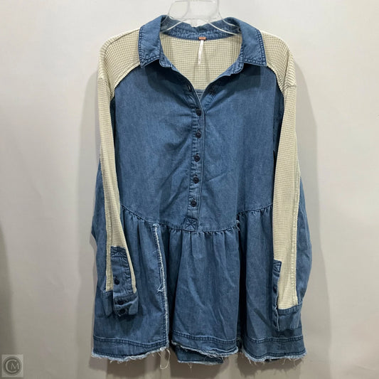 Dress Casual Short By Free People In Blue Denim, Size: Xs