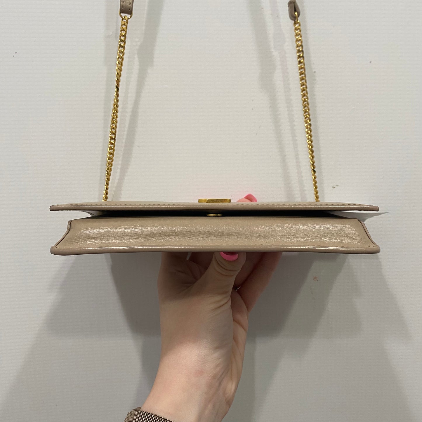 Crossbody Luxury Designer By Yves Saint Laurent In Beige, Size:Small