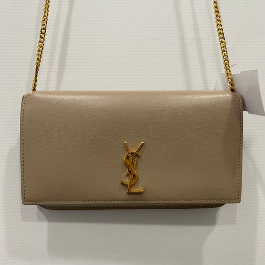 Crossbody Luxury Designer By Yves Saint Laurent In Beige, Size:Small