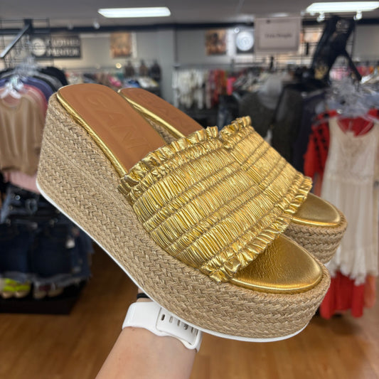 SANDALS HEELS PLATFORM by GANNI In GOLD, Size: 8.5