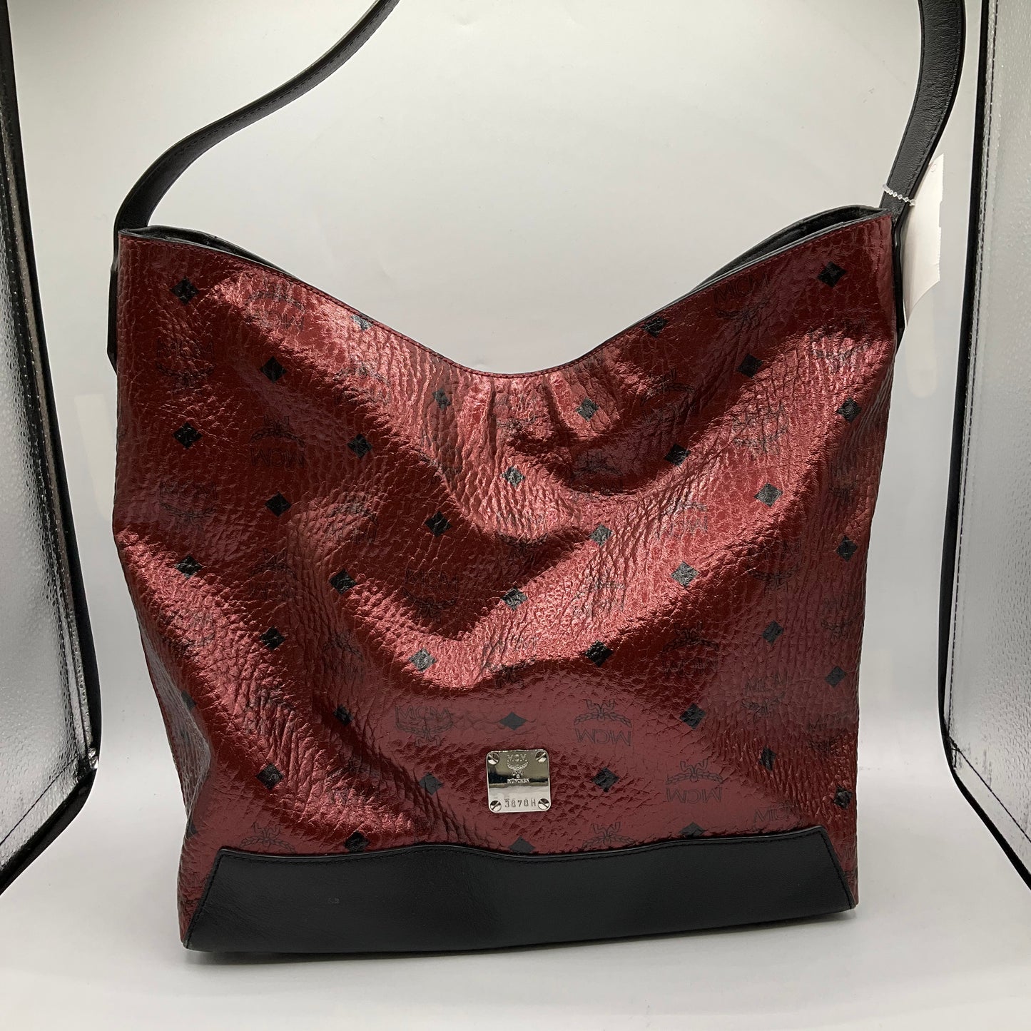 Handbag Luxury Designer By Mcm In Red, Size:Large