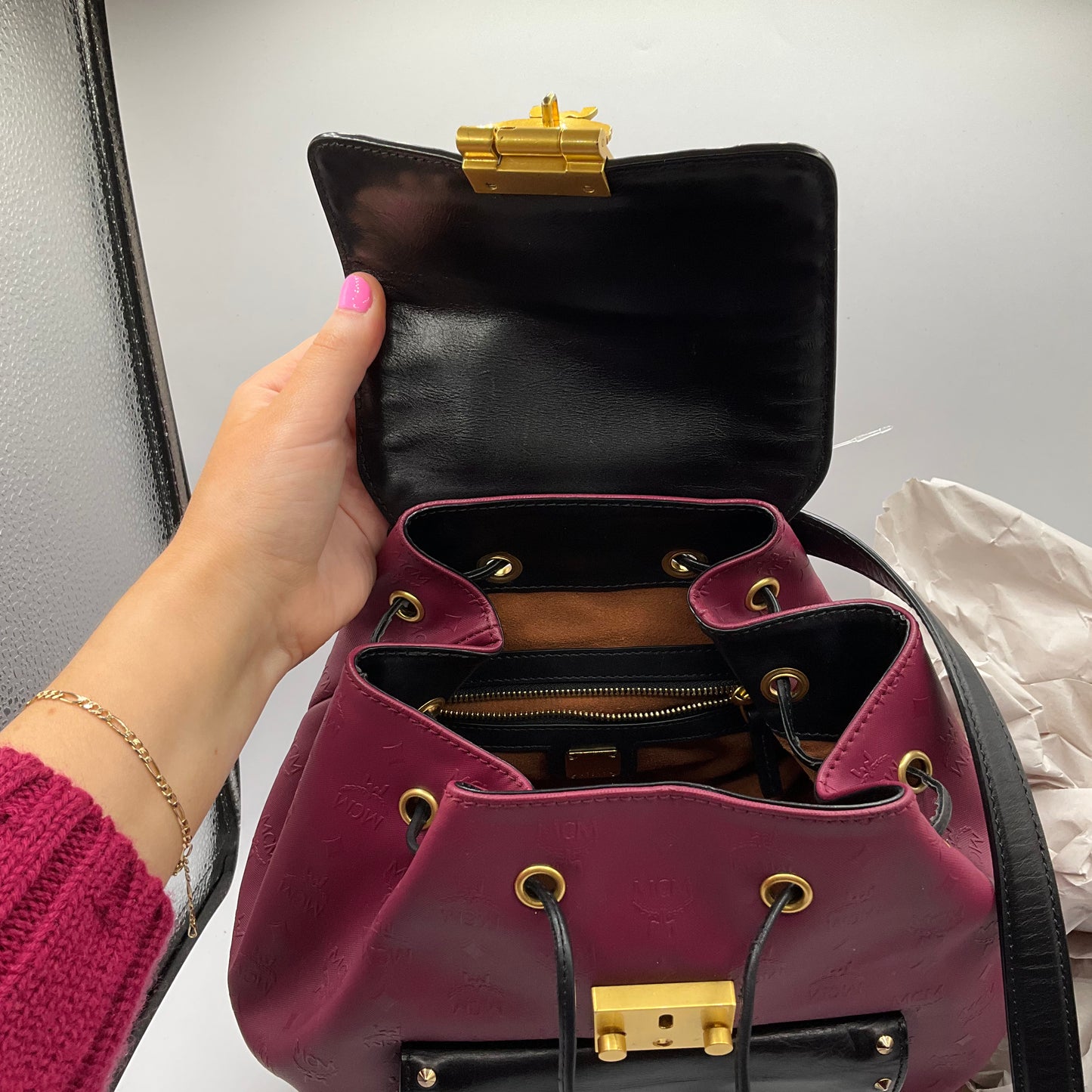 Backpack Luxury Designer By Mcm, Size: Small