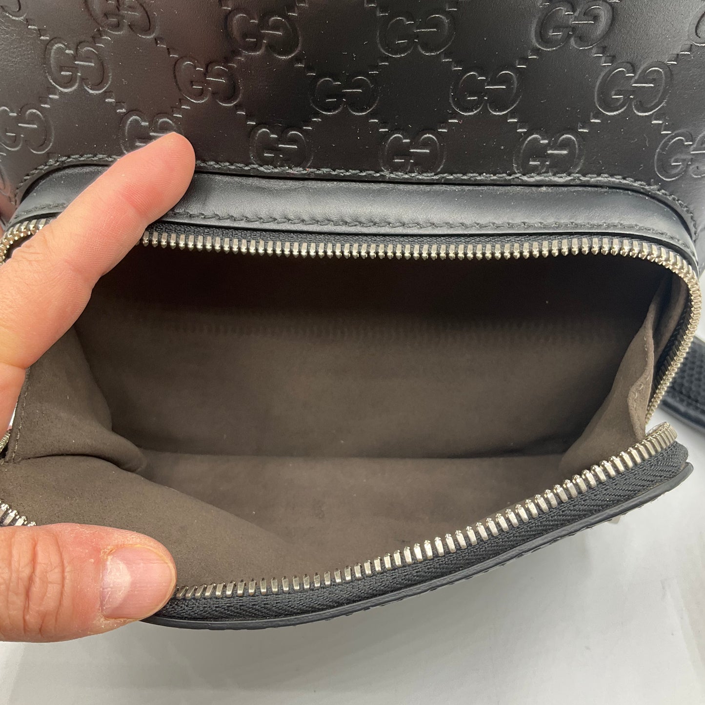 Backpack Luxury Designer By Gucci, Size: Small