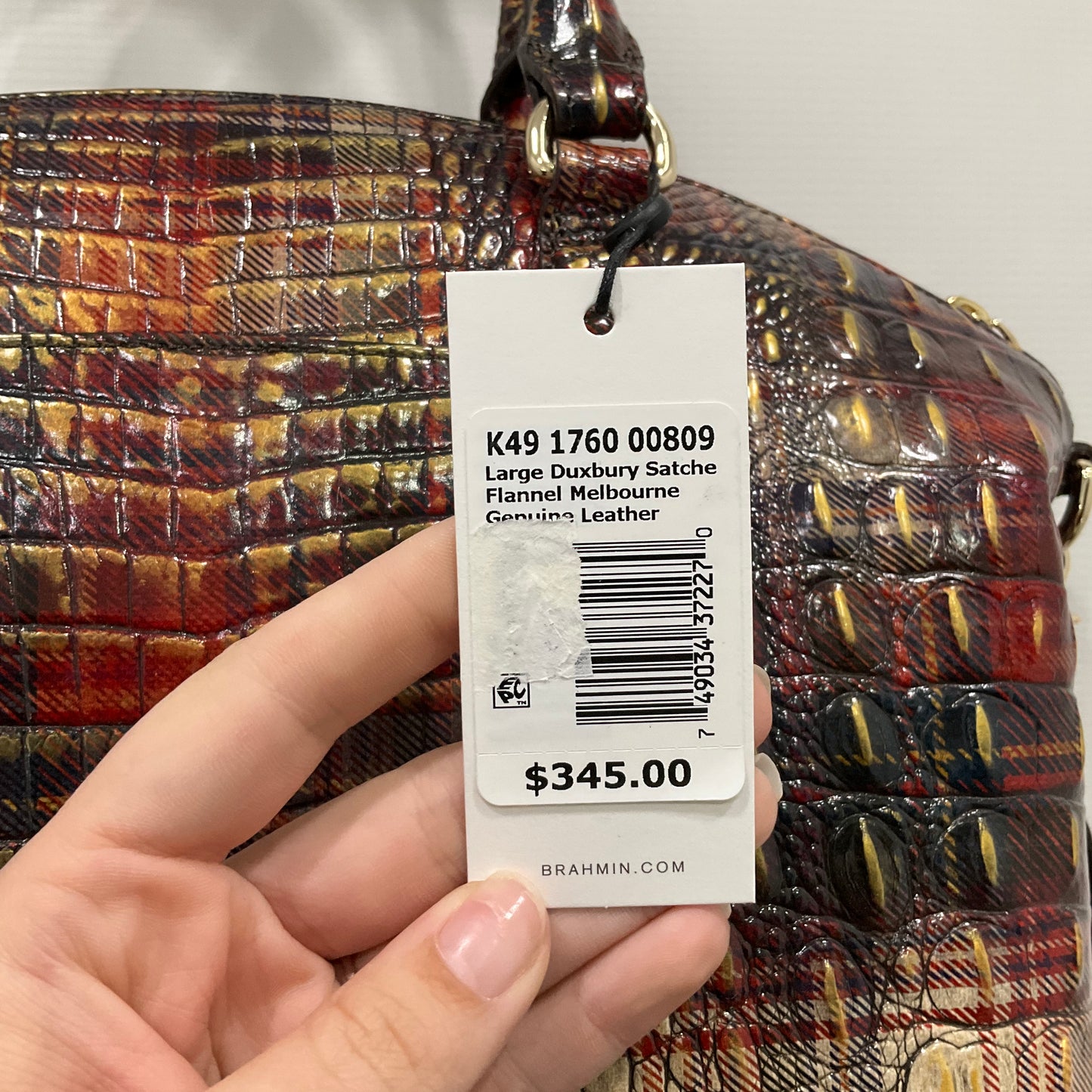 HANDBAG DESIGNER by BRAHMIN In PLAID PATTERN, Size: LARGE