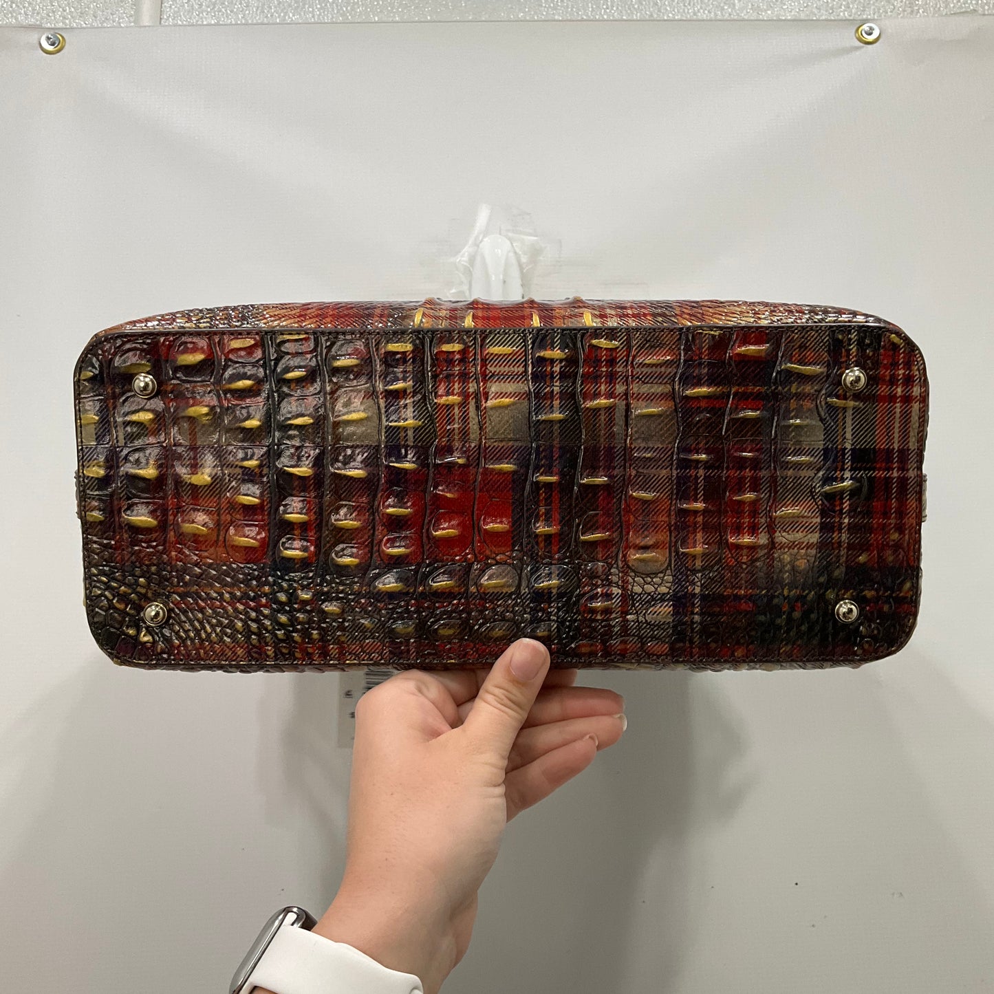 HANDBAG DESIGNER by BRAHMIN In PLAID PATTERN, Size: LARGE