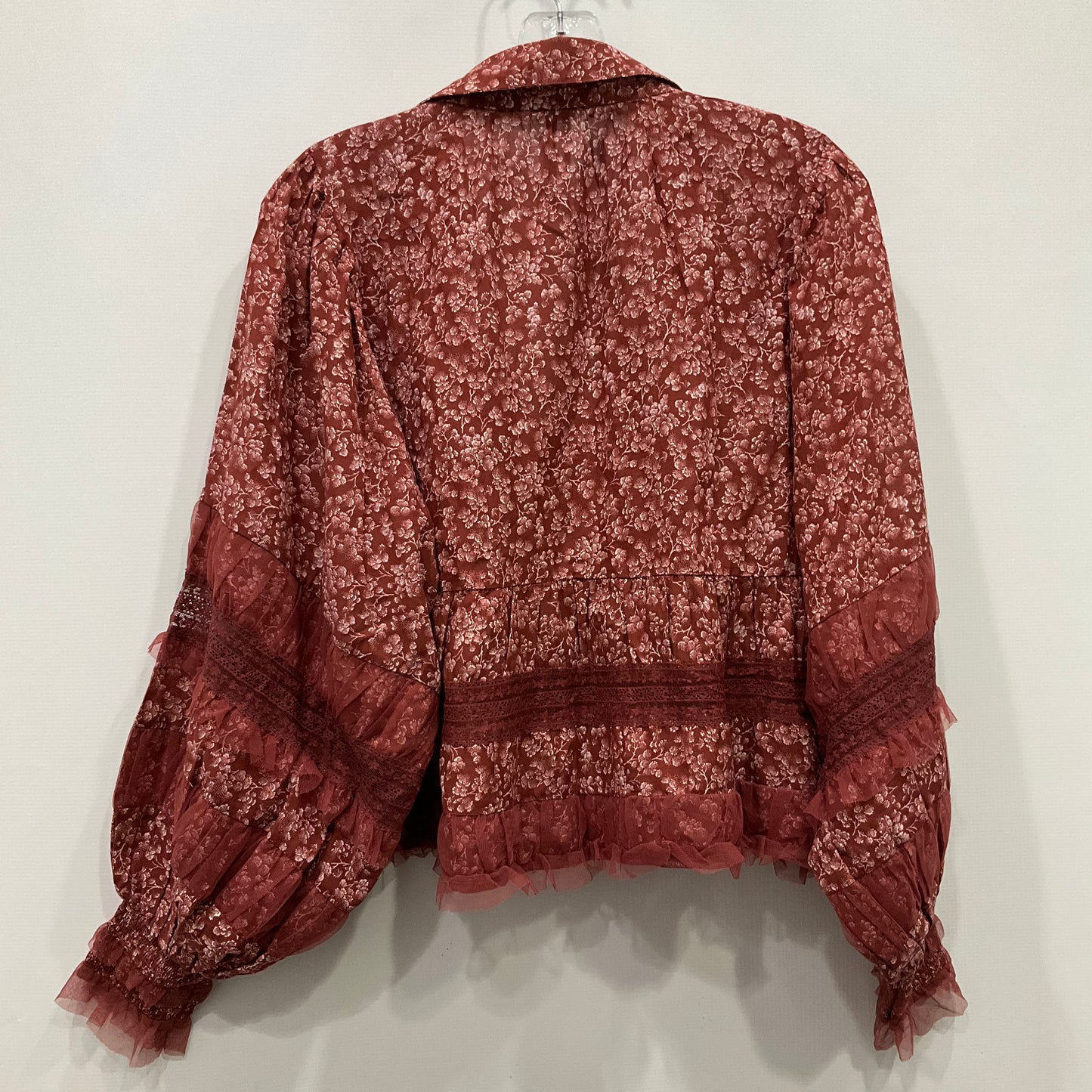 TOP LS by ANTHROPOLOGIE In FLORAL PRINT, Size: M